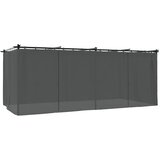  Sjenica sa zavjesama 6 x 3 m antracit čelična | shoptok.hr
