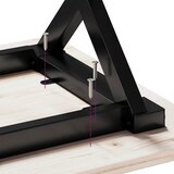  Blagovaonski stol X-oblika 50x50x75 cm od borovine i čelik | shoptok.hr