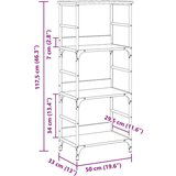 vidaXL Ormarić za knjige umjetnički hrast 50x33x117,5 cm izrađeno drvo | shoptok.hr