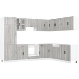 vidaXL 14 kosov kuhinjska omarica Porto siva sonoma inženirski les, (21652977) | Shoptok.si