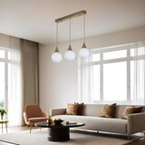 Opviq afra 3 Lü Sıralı eskitme beyaz Camlı Sarkıt whitegold chandelier Cene