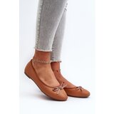 Boto Ballerinas Eco Leather With Bow Camel Sandal | Shoptok.si