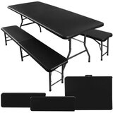 Gardlov Sklopivi vrtni stol 180 cm + 2 klupe - crni Cijene