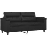  3-dijelni set sofa s jastucima crna od umjetne kože | shoptok.hr
