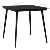  3-dijelni vrtni blagovaonski set pamučni konop i čelik crni | shoptok.hr