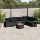 vidaXL 8-dijelni set vrtnih sofa od poliratana s jastucima crni | shoptok.hr
