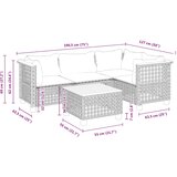 5-dijelni vrtni set sofa s jastucima bež od poliratana 55 x 55 x 36 cm | shoptok.hr