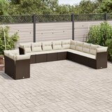  11-dijelni set vrtnih sofa od poliratana s jastucima smeđi | shoptok.hr