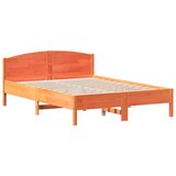  Okvir kreveta s uzglavljem voštano smeđi 150x200 cm od borovine | shoptok.hr