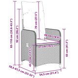  11-dijelni vrtni bistro set od poliratana s jastucima sivi | shoptok.hr