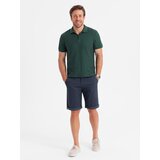 Ombre Men's classic chino shorts with rolled up leg - navy blue | shoptok.hr