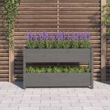 vidaXL visoka greda siva 112x25x66 cm trdna borovina | Shoptok.si