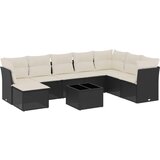  9-dijelni set vrtnih sofa s jastucima crni od poliratana | shoptok.hr