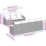  Set od 8 komada vrtne sofe s jastucima bež poli ratan akacija | shoptok.hr