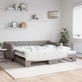  Izvlečna dnevna postelja z vzmetnicami taupe 100x200 cm blago, (20936988) Cene