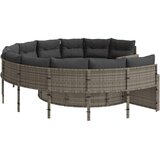  Vrtna sofa s jastucima okrugla sivi od poliratana | Eponuda.com