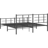 vidaXL Kovinski posteljni okvir z vzglavjem in vznožjem črn 183x213 cm | Shoptok.si