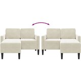 SOFA 2-sjed s ležaljkom u obliku slova L krem 125 cm baršun | shoptok.hr