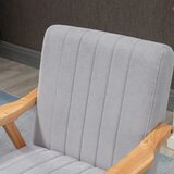  Fotelja skandinavskog dizajna do 120 kg baršunasti izgled puno drvo 68 cm x 74 cm x 82 cm prirodna + siva | shoptok.hr