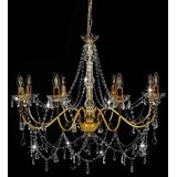  Luster s perlama zlatni 8 žarulja E14 | shoptok.hr