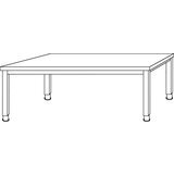 eurokraft pro renatus - pisalna miza, ogrodje s 4 nogami, širina 1800 mm, svetlo siva | Shoptok.si