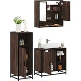  3-dijelni set kupaonskog namještaja boja smeđeg hrasta drveni | shoptok.hr