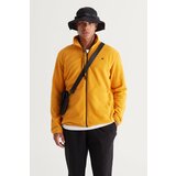 AC&Co / Altınyıldız Classics Men's Yellow Standard Fit Regular Fit Cold Proof High Neck Fleece Sweatshirt Jacket cene