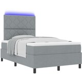 vidaXL Krevet s podnožjem s madracem i LED svjetlom svijetlo sivo 120x190 cm | shoptok.hr
