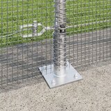 vidaXL varjena žična ograja s 13 flanšnimi stebri 1,6x25 m Cinkano jeklo | Shoptok.si