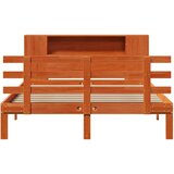 vidaXL Knjižna postelja brez vzmetnice vošč. rjava 140x190 cm borovina | Shoptok.si