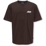 Only & Sons Junior Majica 'OSJLARRY' temno rjava / bela | Shoptok.si