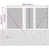 vidaXL varjena žična ograja z 7 stebrički Zelena 1.6x10 m Jeklo | Shoptok.si