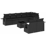  9-dijelni set vrtnih sofa s jastucima crni od poliratana | shoptok.hr