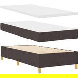  Posteljni okvir z vzmetnico Set 2 Temno rjava Tkanina 90 x 200 cm, (22067133) | Shoptok.si