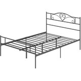 Metalni okvir kreveta s uzglavljem nosivost 300 kg 145D x 211Š x 106V cm crni u