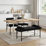  Klupa s gumbima i jastučićima Crna 110 x 40 x 46 cm Baršun | shoptok.hr
