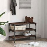  Klupa za cipele boja smeđeg hrasta 70x38 5x49 cm drvena | shoptok.hr
