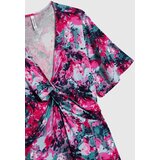 Marisse Patterned Fuchsia Dress With A Neckline | Shoptok.si
