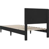  Krevetna konstrukcija s uzglavljem Crna 90 x 190 cm Baršun | shoptok.hr