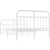 vidaXL Metalni okvir kreveta uzglavlje i podnožje bijeli 140x200 cm | shoptok.hr