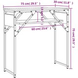  Konzolni stol s policama boja smeđeg hrasta 75x30x75 cm drveni | shoptok.hr