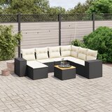  The Living Store Vrtna sedežna garnitura 8-delna z blazinami črn poli ratan - Vrtna Sedežna Garniture, (21463772) | Shoptok.si