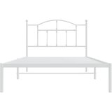 Metalni okvir za krevet s uzglavljem bijeli 107x203 cm | shoptok.hr