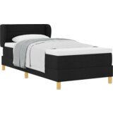 vidaXL Postelja s vzmetnico Črna 100x200 cm Tkanina | Shoptok.si