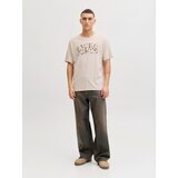 Jack & Jones Majica 'JJEJEFF' boja pijeska / zeleno smeđa / tamno smeđa | shoptok.hr