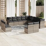 vidaXL 13-dijelni set vrtnih sofa poliratan s jastucima svijetlosivi Cijene
