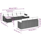  10-dijelni set vrtnih sofa od poliratana s jastucima sivi | shoptok.hr