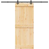 vidaXL Klizna vrata s priborom za montažu 85 x 210 cm masivna borovina | shoptok.hr