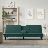  Kauč na razvlačenje s držačima za čaše tamnozeleni baršunasti | shoptok.hr