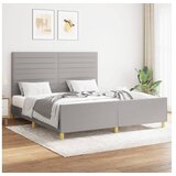  Posteljni okvir z vzglavjem svetlo siv 160x200 cm blago | Shoptok.si